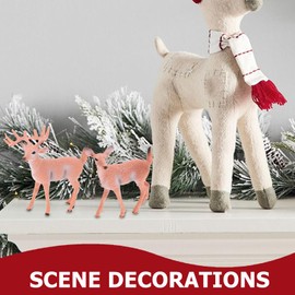 Beavorty Forest Animals Figures Pack of 6 Forest Animal Deer Figures Toy Forest Animal Figure Miniature Toy Christmas Decoration