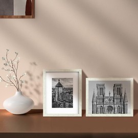 BSRHOME 8x10 Picture Frame Distressed White with Plexiglass, Display Pictures 5x7 with Mat or 8x10 Without Mat, Multi Photo Frames Collage for Wall or Tabletop Display, Set of 2