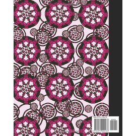  Sketch Journal: Animal Print Mandala (Rose and Pink) 8x10 - Pages are lightly lined with EXTRA WIDE RIGHT MARGINS for sketching, drawing, and writing