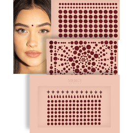 Maroon Dot Circle Bindis by MERCY LONDON Indian Velvet Bindi Colorful Multi Packet Different Sizes