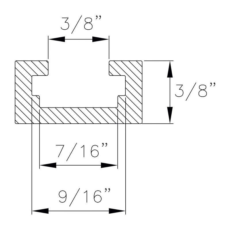 POWERTEC 71373 Double-Cut Profile Universal T-Track (48") W/Double Cut Profile