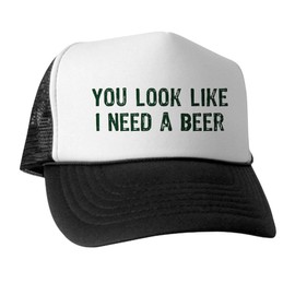 CafePress I Need A Beer Snapback Trucker Hat Black/White