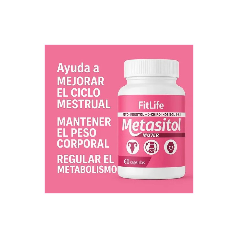 Metasitol- Myo Inositol+ D Chiro- Regula El Metabolismo- 60c