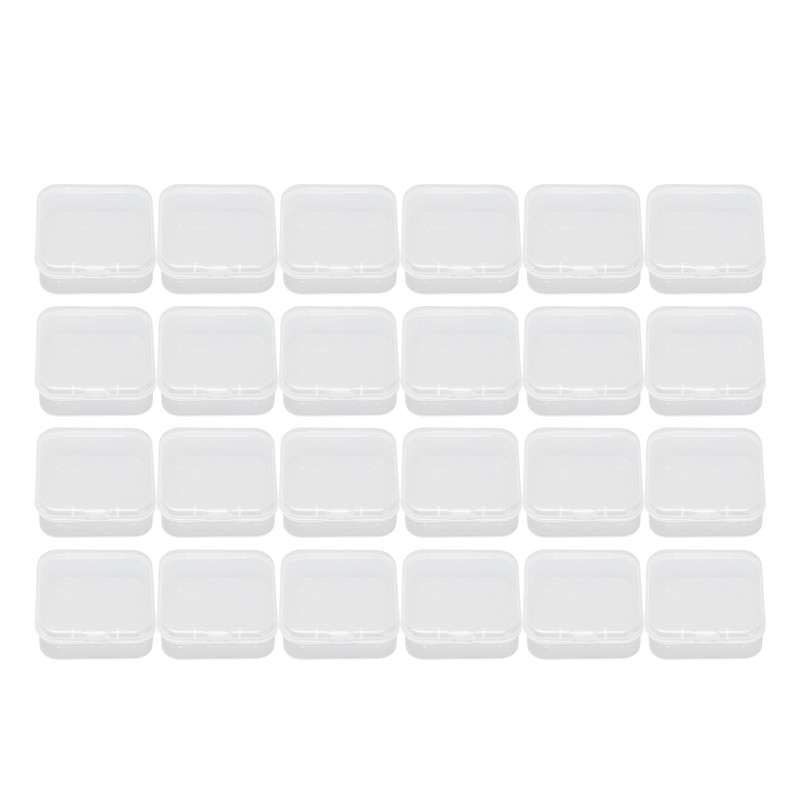 24pcs Mini Clear Jewelry Box Transparent Portable Small Plastic Storage