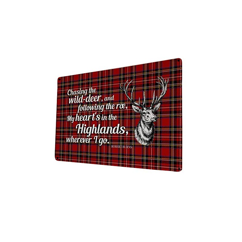Robert Burns poem Sign - Heart's in the Highlands -