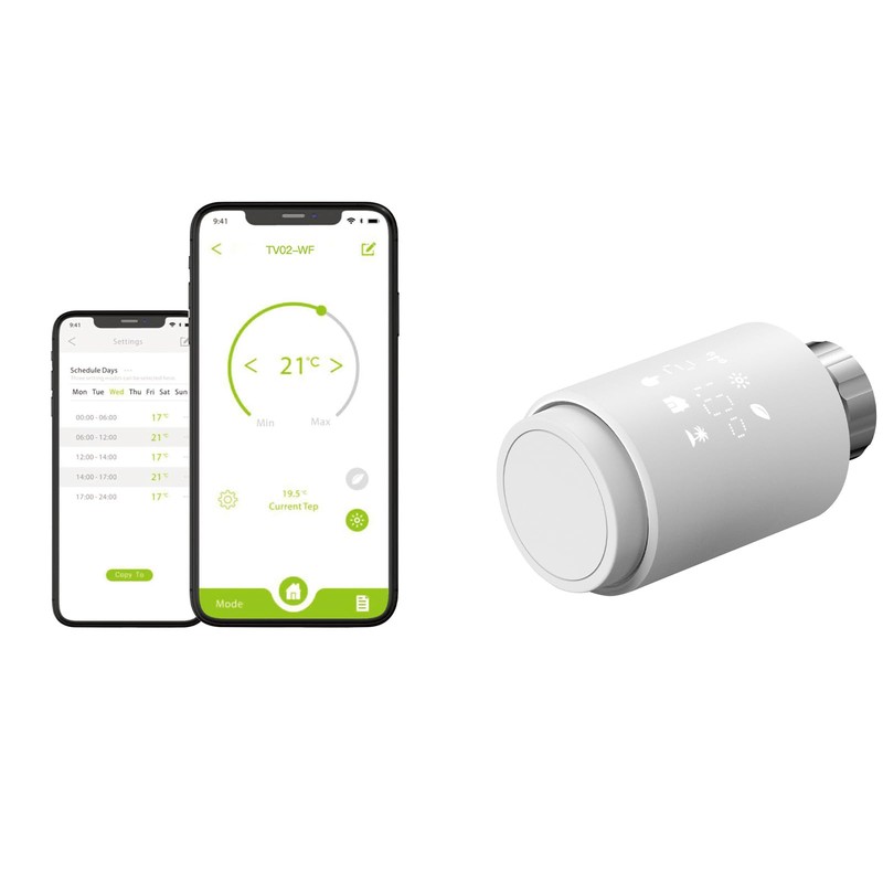MincoHome WiFi Radiator Valve Thermostat, Smart Schedule Radiator Actuator, Water