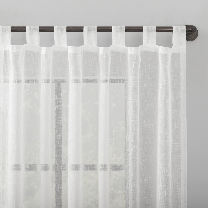 Archaeo Burlap Weave Linen Blend Tab Top Curtain, 50" x