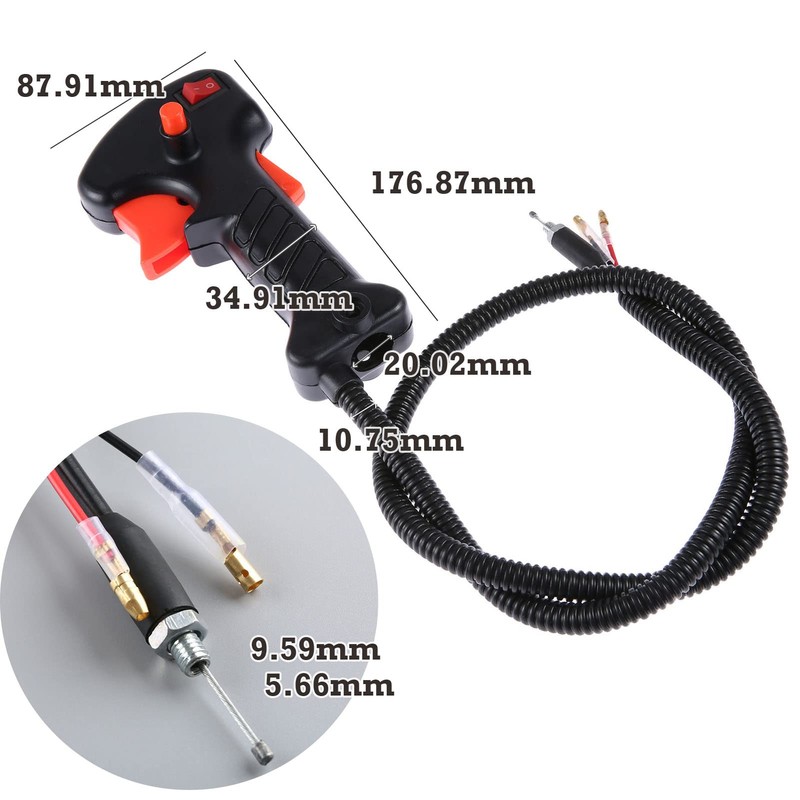 Hicello Strimmer Trimmer Handle Switchwith Throttle Trigger Cable for Strimmer