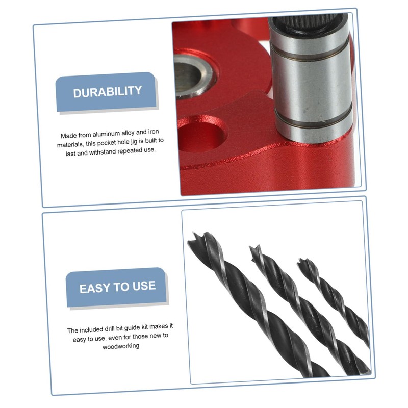 LALAFINA 1 Set Pocket Hole Jig Tool Accessory for Drill