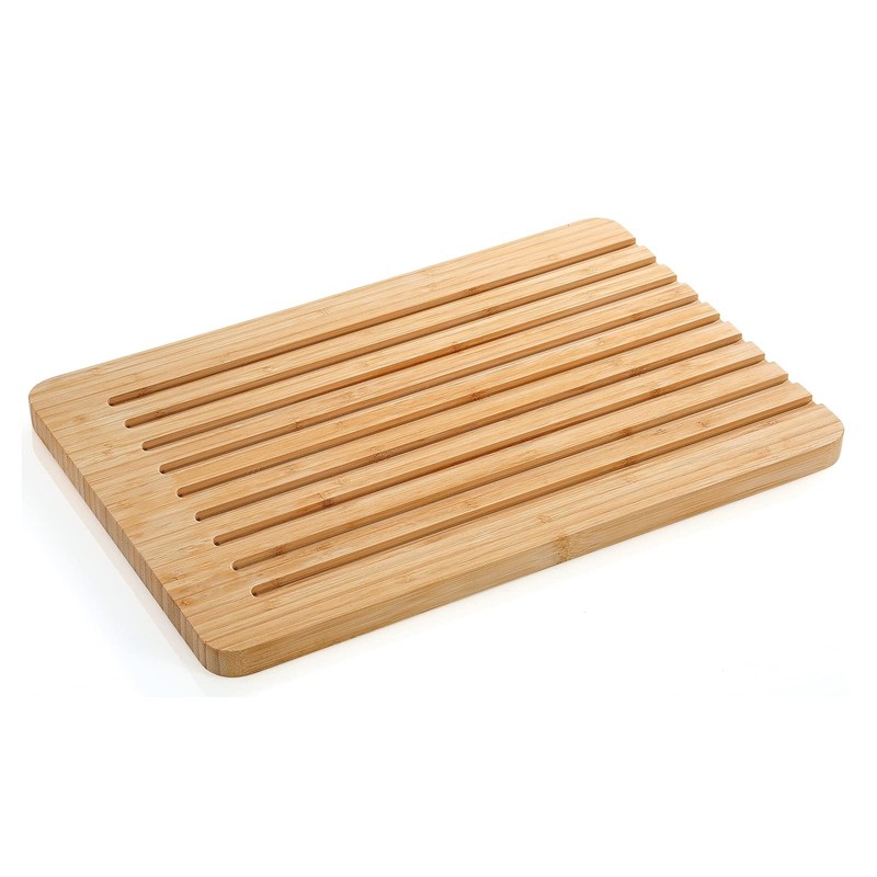 Bread Chopping Board with Crumb Groove Bamboo Kitchen Board Wood