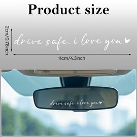 Ymapinc 4Pcs Cute Car Decals for Women 'I Love You, Drive Safe' Car Mirror Stickers, Heart Car Accessories for Rearview Mirror Window Refrigerator Walls Bathroom