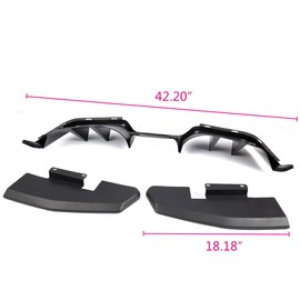 GRAND ORANGE Premium Plastic Rear Diffuser Bumper Bodykits Kits Compatible with 2015-2017 Ford Mustang