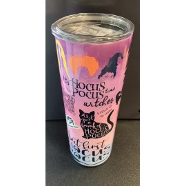 Unbranded HOCUS POCUS PURPLE SAYINGS SKINNY TUMBLER -20oz with straw