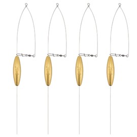 Dr.Fish 4 Pack Bottom Bouncer for Walleye Rigs, Trolling Weight Sinkers for Crawler Harness Walleye Spinner Rigs Wire Weights Gold Mixed Size