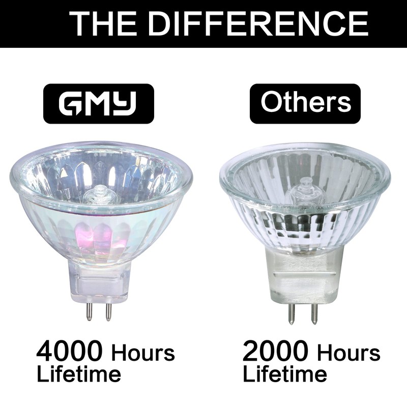 GMY MR16 Halogen Bulbs 50W, 12V GU5.3 Base Dimmable Spotlight,