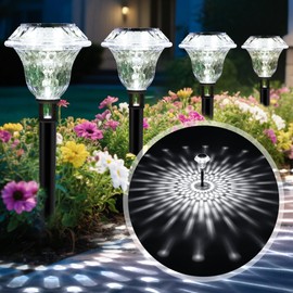 PATIOPIA Solar Pathway Lights Garden Decor for Yard, Solar Garden Lights for Outside Waterproof Landscape Lighting, Garden Decorative for Walkway, Driveway, Yard, Landscape, Lawn (6 Pack Cold White)
