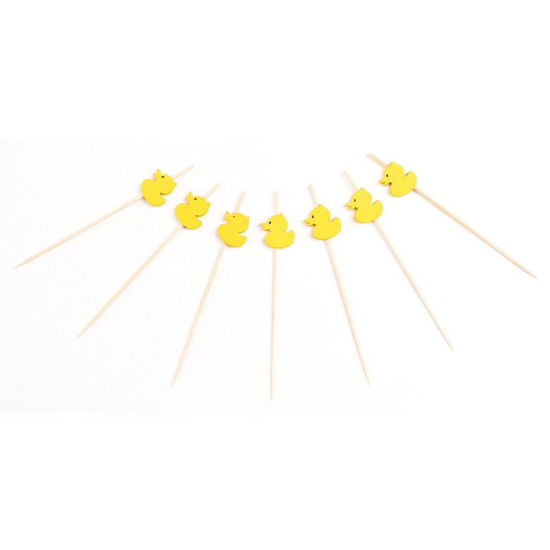 PuTwo Cocktail Picks Handmade Bamboo Toothpicks 100ct 4.7" in Yellow