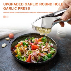 Premium Garlic Crusher, Heavy Duty Kitchen Garlic Press, Efficiently Squeezes Garlic & Ginger Skins No Need to Peel, Rust Proof &Dishwasher Safe