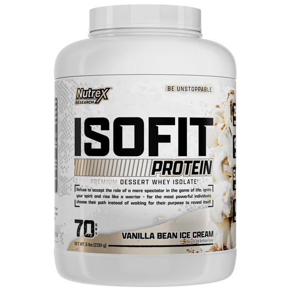 Nutrex Research IsoFit Whey Protein Powder Instantized 100% Whey Protein Isolate (Vanilla Bean, 70 Servings)