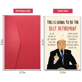 YIWANSIN Best Trump Retirement Gifts for Men Women - Funny Coworker Colleague Retirement Card, Happy Leaving Card for Retired Boss Teacher Friend Family