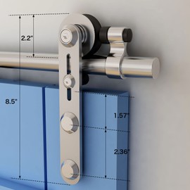 TSMST 13FT Sliding Barn Door Hardware Kit, Top Mount Stainless Steel Heavy Duty Sturdy Barn Door Track for Double Wood Door, Slide Smoothly Quietly (I Style)