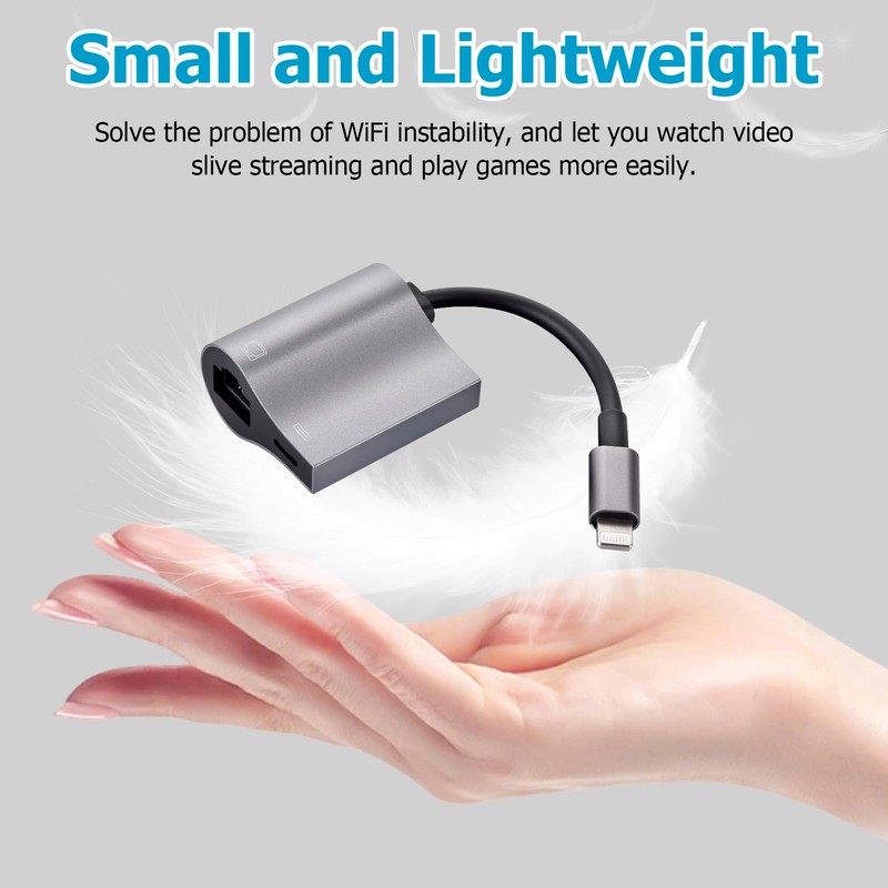 Enbiawit Lightning and USB C to Ethernet Adapter