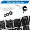 Seept 320PCS Black Pop Rivet washers Assortment kit for Black