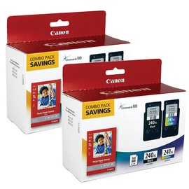 Canon 2 Pack PG-240XL/CL-241XL Black & Color Ink Cartridges and GP-502 (4x6, 50 Sheets) Paper Set