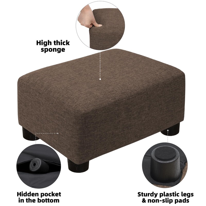 CAROLMADE Small Foot Stool Ottoman Footstool with Legs Under Desk