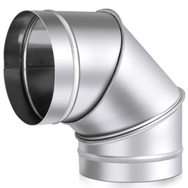 Zonon 6" ID Elbow Stove Pipe, Both Female connector for Connecting Male, 90 Degree Stainless Steel Stove Elbow Pipe Connector Wood Burning Exchange Flue Adapter Tube for Chimney Extension Vent Exhaust