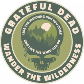 Unbranded Grateful Dead Vinyl Decal - Wilderness Pine Forest Stealie, Morning Sun Lyric