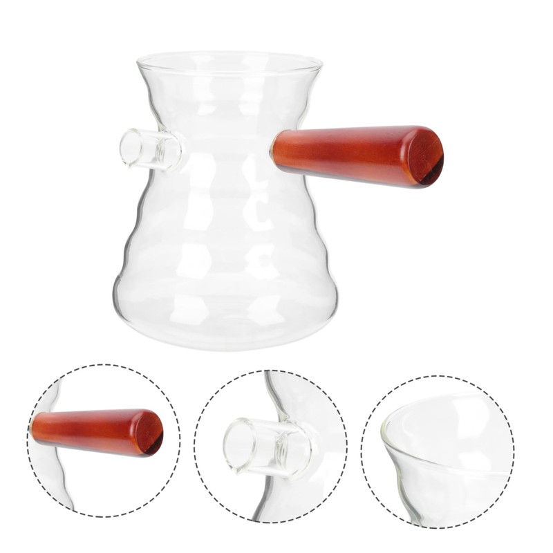 Ciieeo Turkish Coffee Pot with Handle High Temperature Glass Kettle