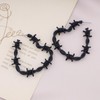 Dervivea Punk Thorn Heart Dangle Earrings Black Heart Hoop Earrings