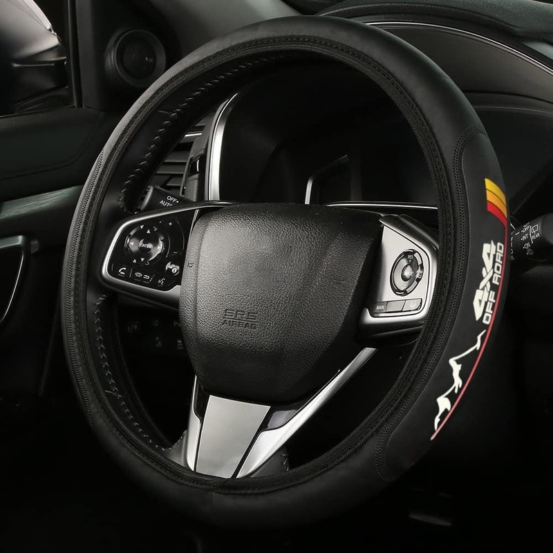 Leather Steering Wheel Cover Compatible with Toyota Tacoma 4Runner Tundra