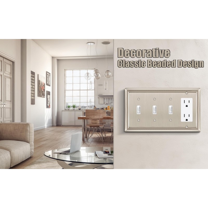 Henne Bery Sunken Pearls Decorative Wall Plate Switch Plate Outlet