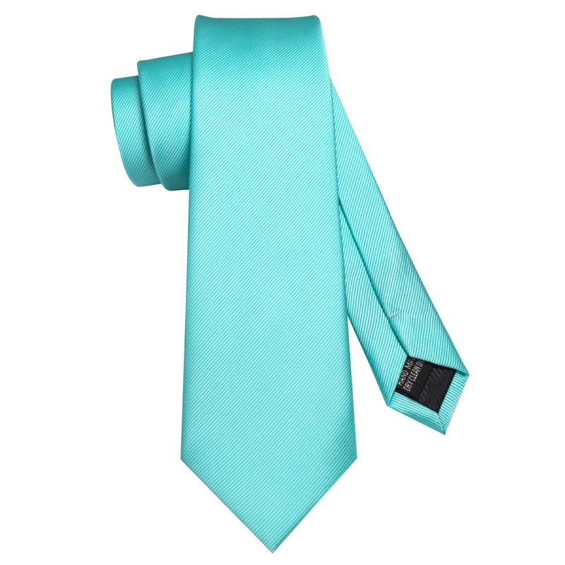 RBOCOTT Turquoise Tie and Pocket Square, Tie Clip Set for