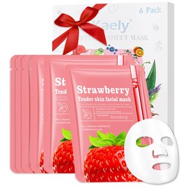 CAKAILA Face Sheet Mask Skincare,Hydrating Spa Face Mask For Sensitive Skin,Moisturize,Soothing,Brighten,Nourish for All Skin Types,Natural Skin Care Spa Face Mask for Women Men Girls,Pack of 6