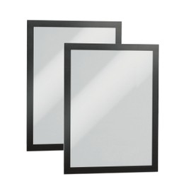 Durable Duraframe Self-Adhesive Magnetic Frame Black - Letter Size 8.5" x 11" - Document Frame For Internal Signage - Self-Adhesive Attachment - Pack of 2