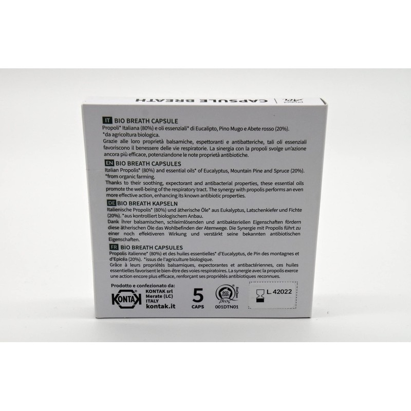 Breath - Propolis Capsules BIO with Essential Oils: Eucalyptus, Mountain
