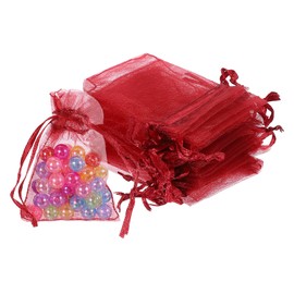 uxcell 100 Pcs Gold Organza Bags 2 x 3 Inch Mini Mesh Drawstring Gift Bags Small Jewelry Pouches Bags for Wedding Festival Party Gift Favor