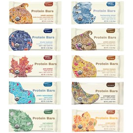 Assorted Protein Bar Variety Pack, 10 Flavors Assortment, Organic Vegan Bars - 2.3 Ounce Bars (12 Pack)