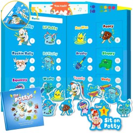 THE POTTYS Potty Training Reward Chart Game Toilet Sticker Cue Cards Book 1-5 y