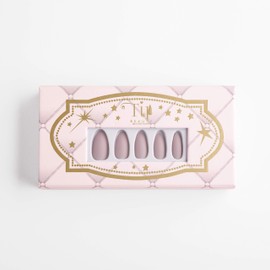 Tip Beauty Almond Press on Nails | 28 Faux Nails & Specialized Nail Glue | Quick Drying Professional Salon Quality Glue On Fake Nail Kit | Faux Nails for Women, (Nudist Colony)