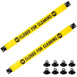 Barydat 2 Pcs Restroom Closed for Cleaning Sign with Magnetic Ends Nylon Bathroom Do Not Enter Magnetic Signs with Suction Cup Hanger Banner for Door
