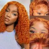 GOLFMAX Ginger Water Wave Bob Wig Human Hair Transparent HD