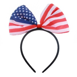 Florry 4th of July Headbands for Women,American Flag Headband Independence Day Holiday Hair Accessories Cute Bow Patriotic Head Bands USA Red White and Blue Star Hair Bands for Girls(C)