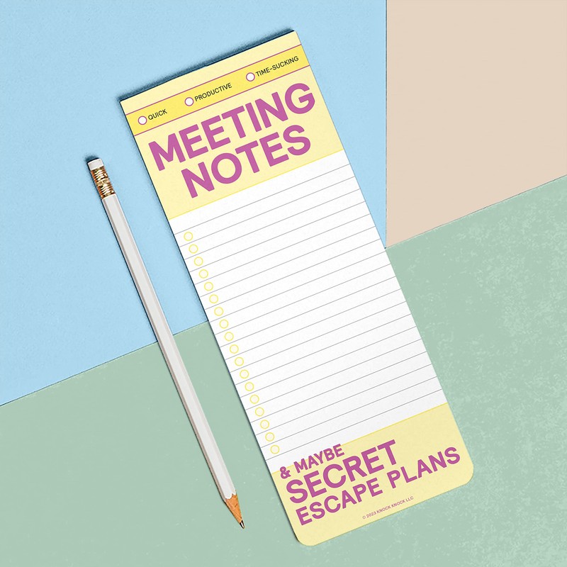 Knock Knock 1-Count Meeting Notes Make-A-List Pad - Office Agenda