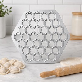 37-Hole Aluminum Dumpling Mold – Ravioli and Pelmeni Maker for Homemade Dumplings