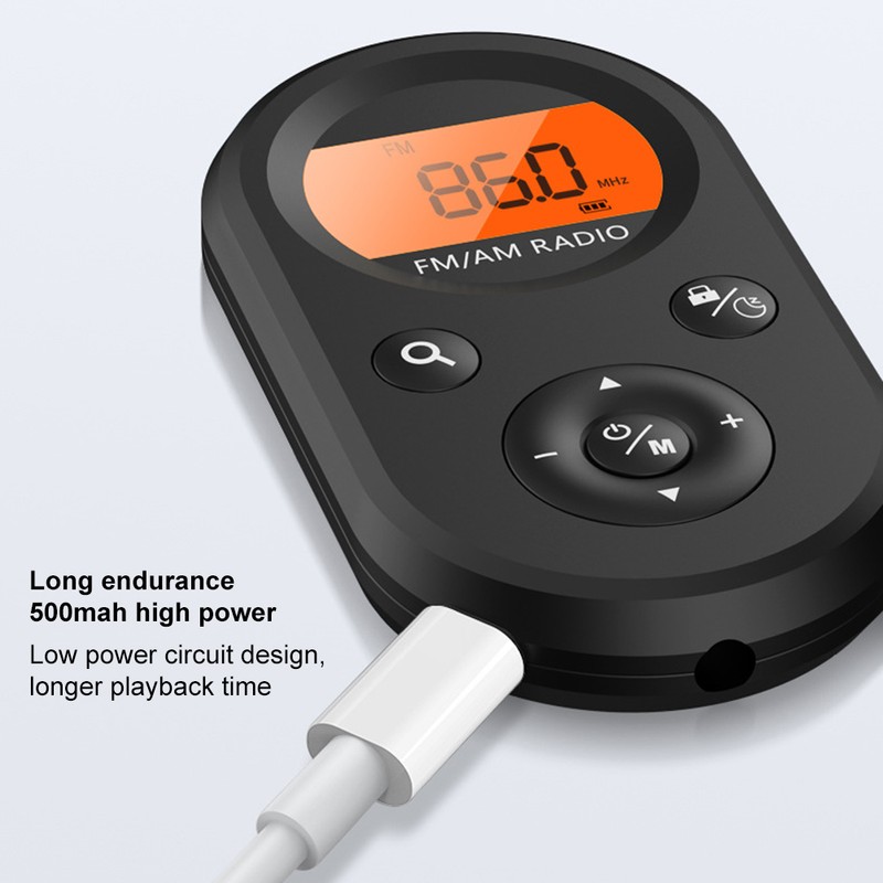 Pocket Radio Mini AM FM Radio Portable Rechargeable Radio for