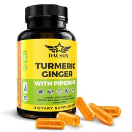 Turmeric Ginger Piperine Capsules – Curcumin 95% with Black Pepper, Vitamin C, D3 & Zinc – Gut, Joint & Immune Support – Vegan Supplement – 60 Capsules